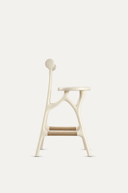 Pagoda Galambo Stool – painted oak, ivory